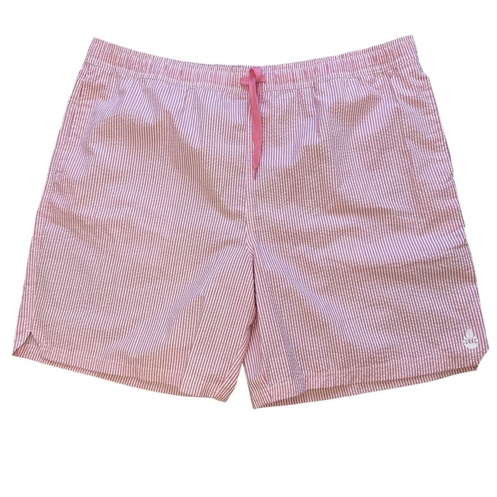 O'Rageous 2 IN 1 Shorts Seersucker Pink Stripe Size 2X-Large